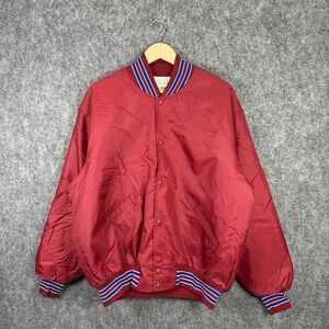 Vintage DeLong Valley City State Booster Jacket Men's XL Red Snap Bomber USA